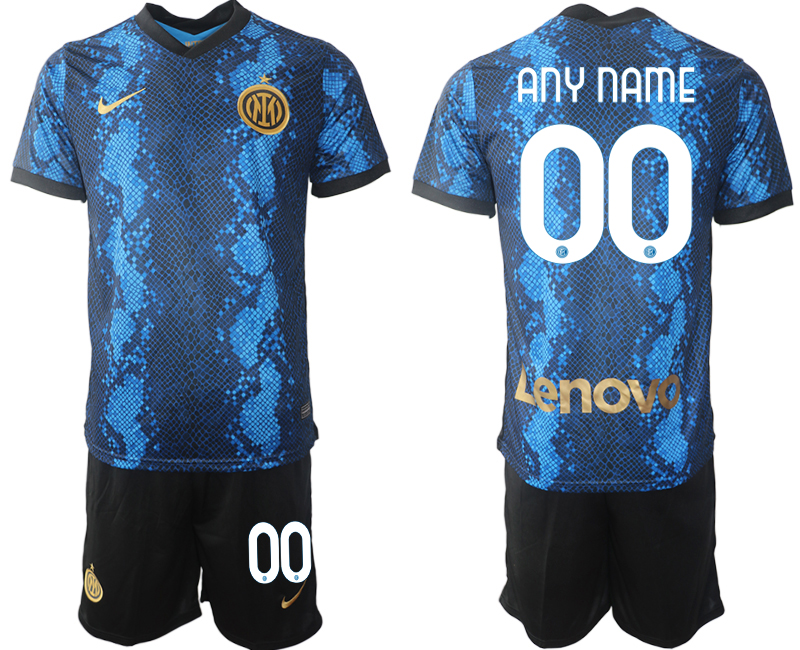 Men 2021-2022 Club Inter Milan home blue customized Nike Soccer Jersey->customized soccer jersey->Custom Jersey